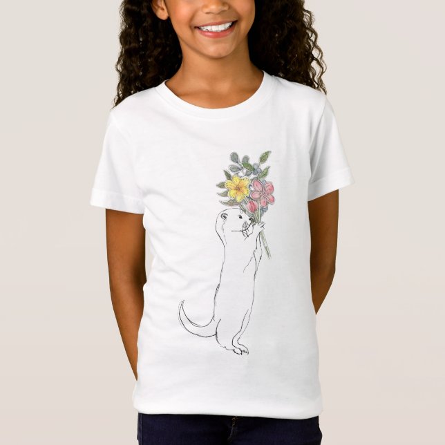 Otter mit Blumen T-Shirt (Vorderseite)