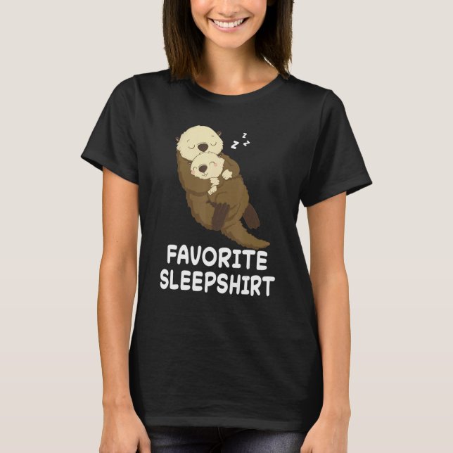 Otter Otters Nickerchen Schlafsleep Pajama Pajamas T-Shirt (Vorderseite)