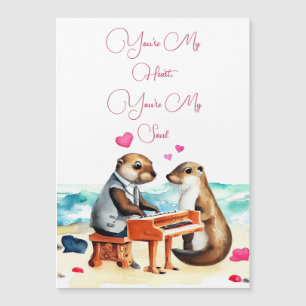 Otter-Paar Liebes Grußkarte Magnetkarte