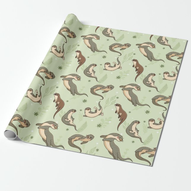 Otter Pattern Geschenkpapier (Ungerollt)