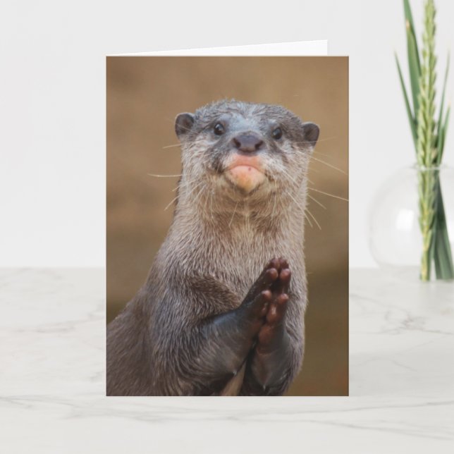 Otter Praying Karte (Vorderseite)