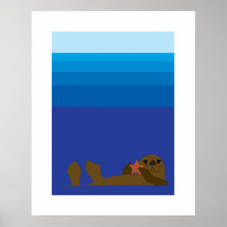 Otter Print Poster