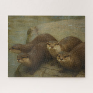 Otter Quartet - Spielerische Wildlife Art Print