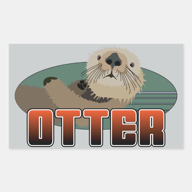 OTTER-Rechteck-Aufkleber Rechteckiger Aufkleber (Vorderseite)