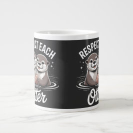 Otter Respect Each Other Funny Jumbo-Tasse