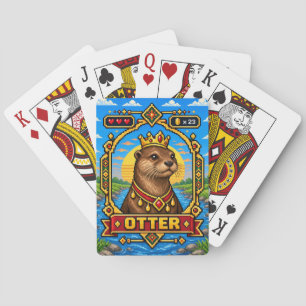 Otter Retro 8-Bit Pixelkunst Spielkarten