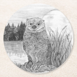 Otter Runder Pappuntersetzer