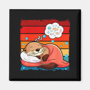 Otter-Schlafanzug-Tier-Pyjamas-Nickerchen-Schlafan Magnet