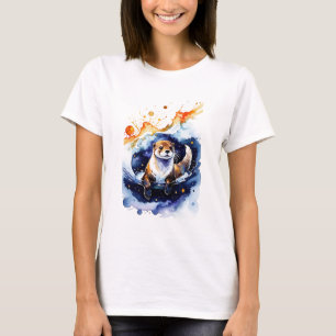 Otter Schwimmen im Nebel T-Shirt