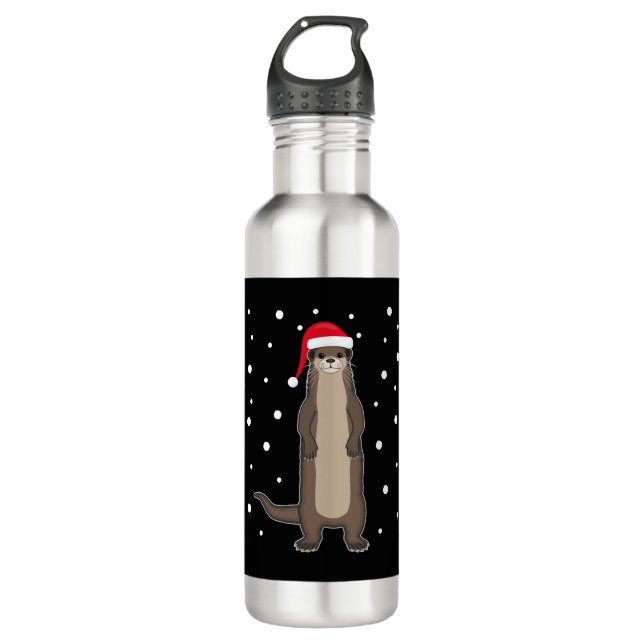Otter Sea Otter Weihnachtstiere Geschenk Idee Edelstahlflasche (Vorderseite)