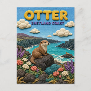 Otter Shetland-Küste Modern KlayKoo Postkarte