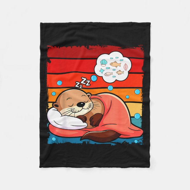 Otter Sleeng Animal Pajamas Nap Pjs Outfit Sea Ott Fleecedecke (Vorderseite)
