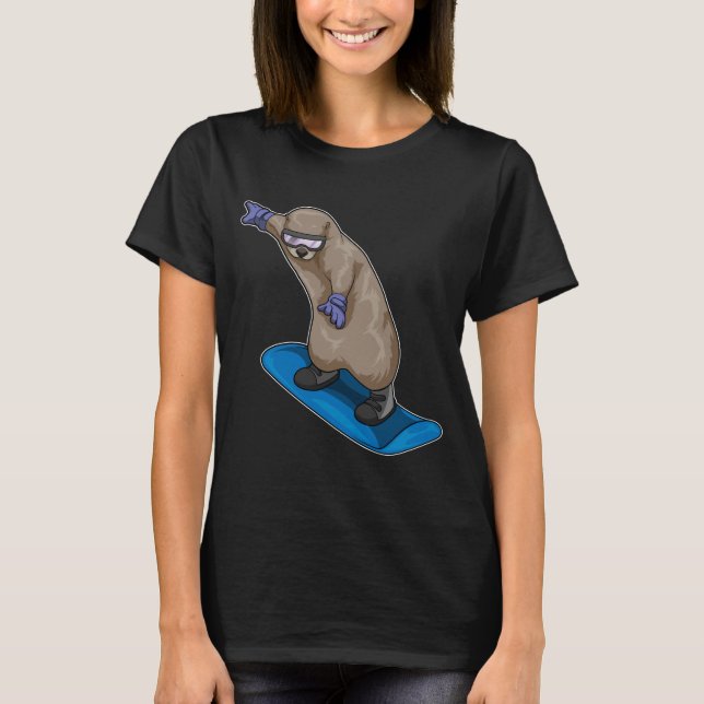 Otter Snowboard Winter sports T-Shirt (Vorderseite)