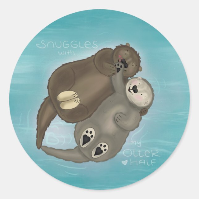 Otter Snuggles Sticker (Vorderseite)