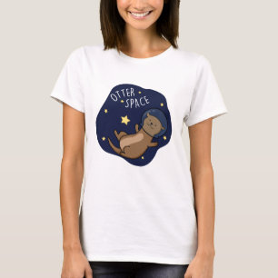 Otter Space Funny Astronaut Otter Puff T-Shirt