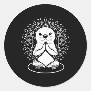 Otter Spirituelle Yoga-Pose-Meditationsliebhaber N Runder Aufkleber
