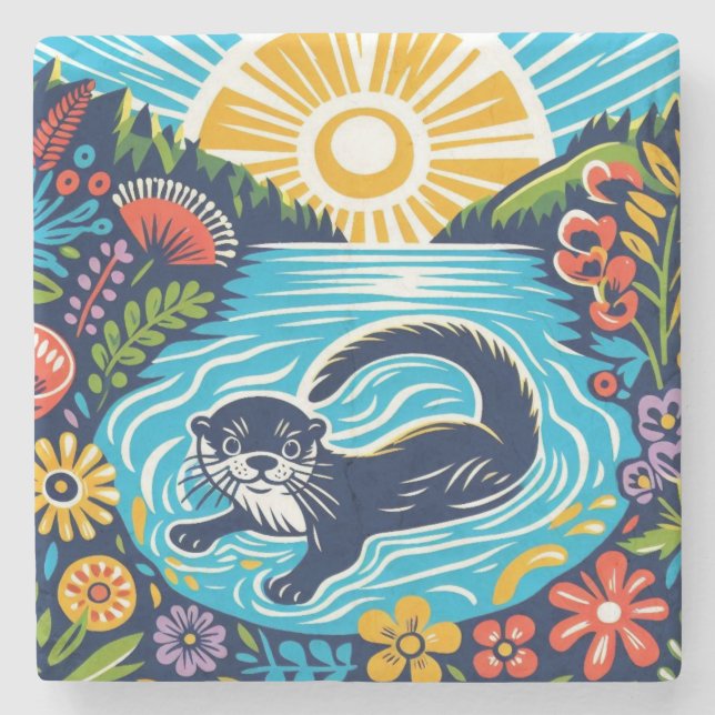 Otter Steinuntersetzer (Vorderseite)