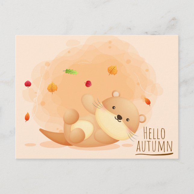 Otter Summer Postcard Postkarte (Vorderseite)