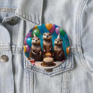 Otter Triplets Birthday Party, Button