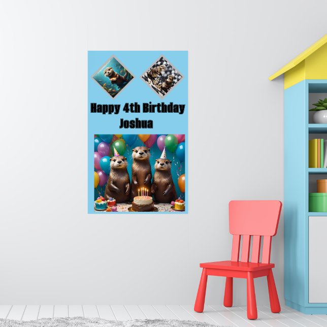Otter Triplets Birthday Party, Poster (Kinderzimmer 1)