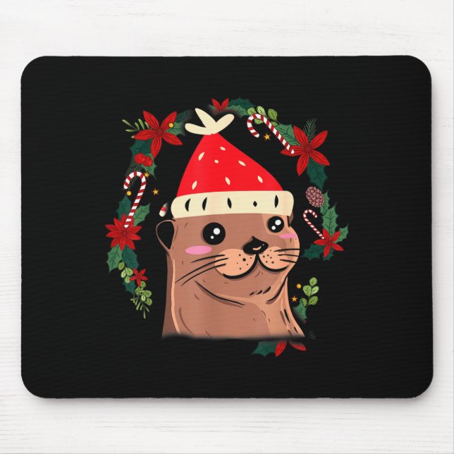 Otter Ugly Christmas Christmas Winter  Mousepad (Vorne)