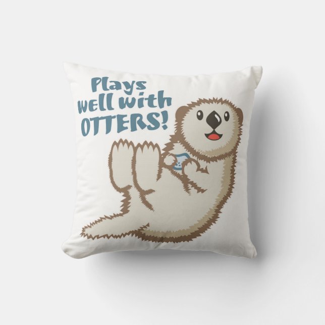 Otter-Umarmungs-Wurfs-Kissen Kissen (Vorderseite)