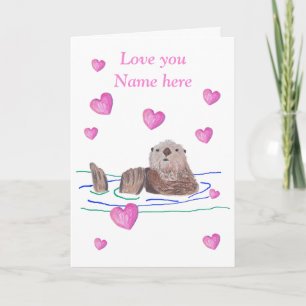 Otter Valentine Feiertagskarte