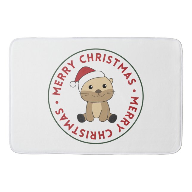 Otter Weihnachtsschnee Wintertiere Otter Bath Mat Badematte (Vorderseite)
