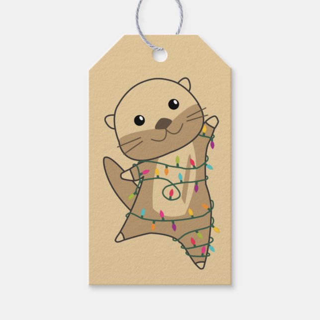 Otter Weihnachtsschnee Wintertiere Otter Geschenkt Geschenkanhänger (Vorderseite)