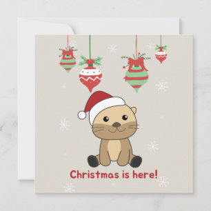 Otter Weihnachtsschnee Wintertiere Otter Invitati Einladung