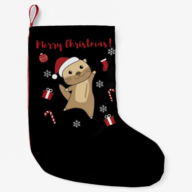 Otter Weihnachtsschnee Wintertiere Otter Kleiner Weihnachtsstrumpf (Vorderseite)