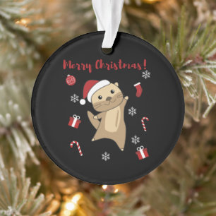 Otter Weihnachtsschnee Wintertiere Otter Ornament