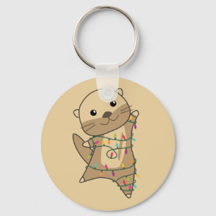 Otter Weihnachtsschnee Wintertiere Otter Schlüssel Schlüsselanhänger