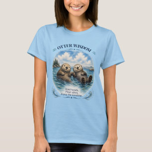 Otter-Weisheit Wasserfarbe Inspirierend T-Shirt