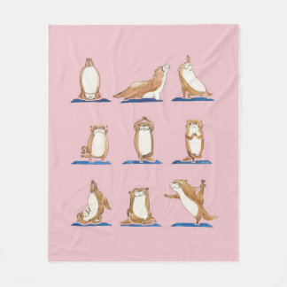 Otter Yoga Watercolor Fleecedecke