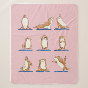 Otter Yoga Watercolor Sherpadecke