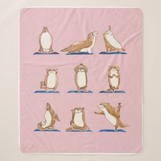 Otter Yoga Watercolor Sherpadecke