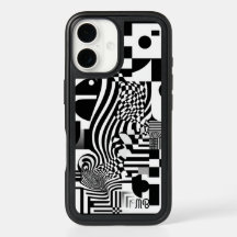 OtterBox : Abstrait Géométrique Moderne Noir Blanc