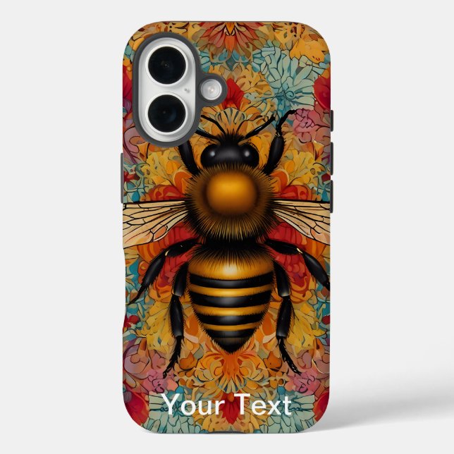 OtterBox Bee Patten Design iPhone 16 Hülle (Rückseite)