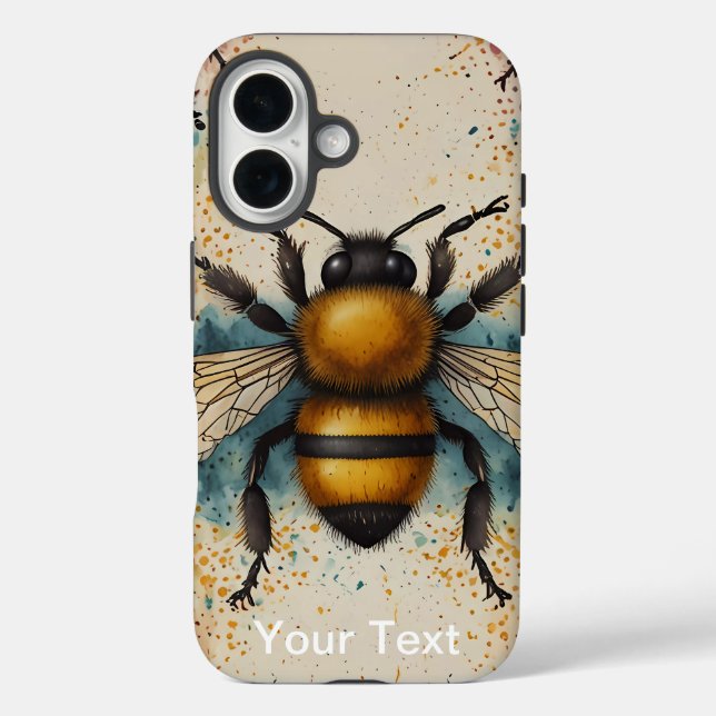 OtterBox Bee Patten Design iPhone 16 Hülle (Rückseite)