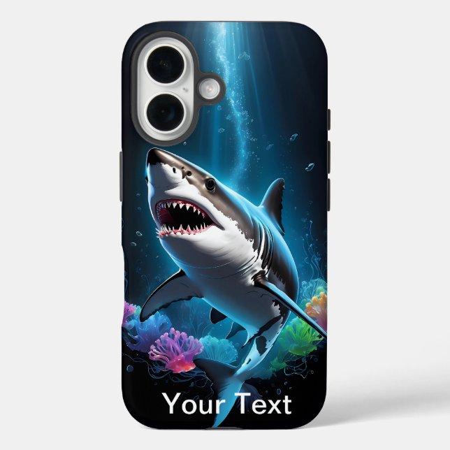 OtterBox Shark Blume Wasserfarbe iPhone 16 Hülle (Rückseite)
