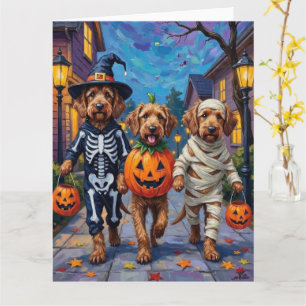 Otterhound beim Trick-or-Treat in Halloween-Kostüm Karte