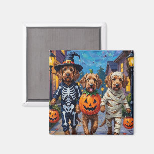 Otterhound beim Trick-or-Treat in Halloween-Kostüm Magnet
