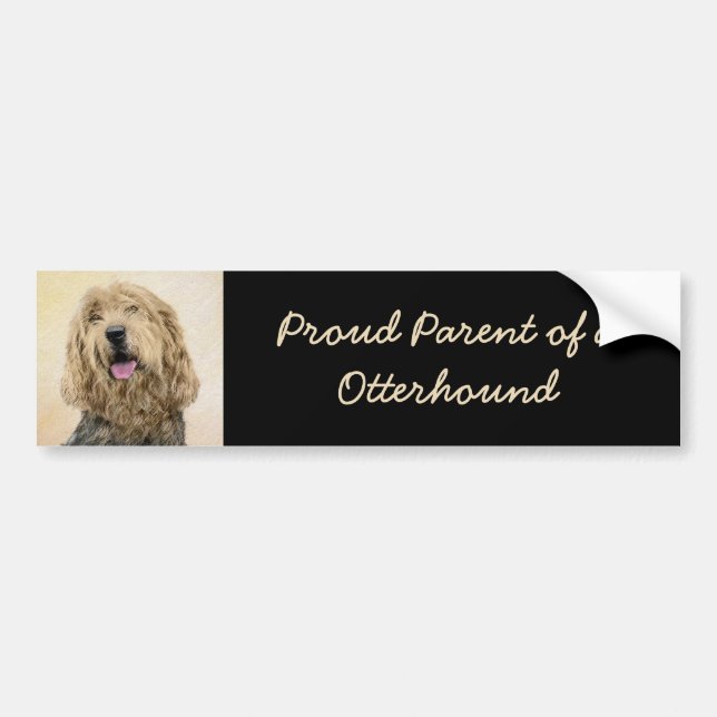 Otterhound-Malerei - Niedliche Original Hunde-Kuns Autoaufkleber (Vorne)