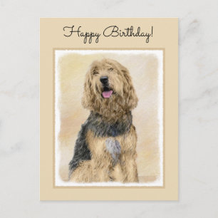 Otterhound-Malerei - Niedliche Original Hunde-Kuns Postkarte