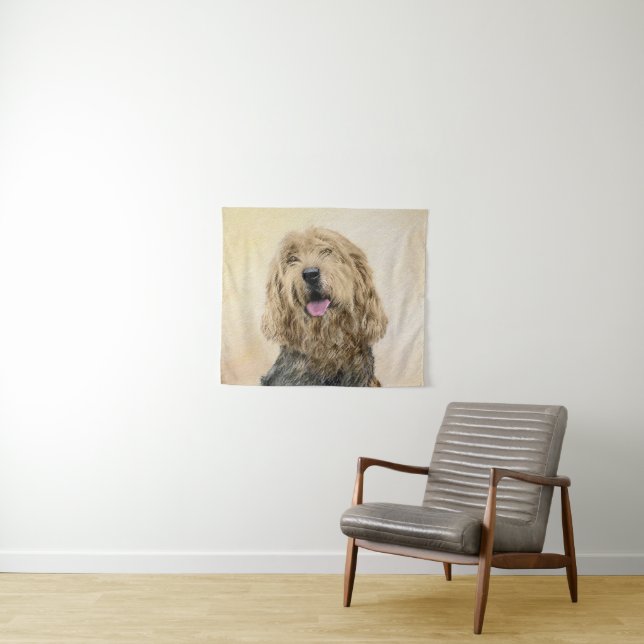 Otterhound-Malerei - Niedliche Original Hunde-Kuns Wandteppich (Beispiel (Horizontal))
