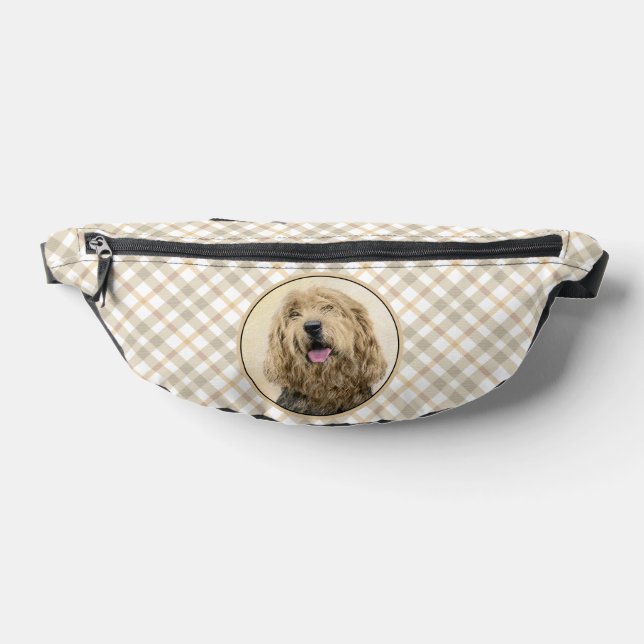 Otterhound Malerei Schwarz und Tan Original Hunde  Bauchtasche (Ablage )