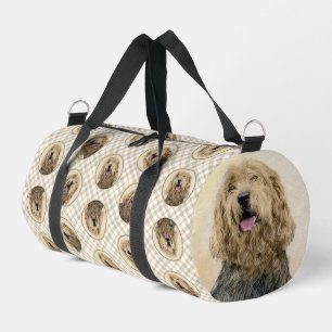 Otterhound Malerei Schwarz und Tan Original Hunde  Duffle Bag