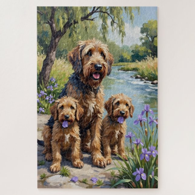 Otterhound Riverside Iris Kunst (Vertikal)