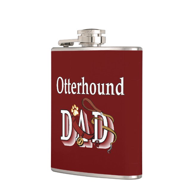 Otterhound-Vater-Geschenke Flachmann (Links)